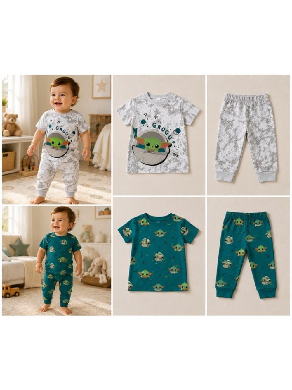 Star Wars The Mandalorian Grogu Baby Boys 4-Piece Outfit Set 18M NWT